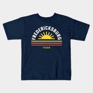 Fredericksburg Texas Retro Vintage Stripes Sunset Kids T-Shirt